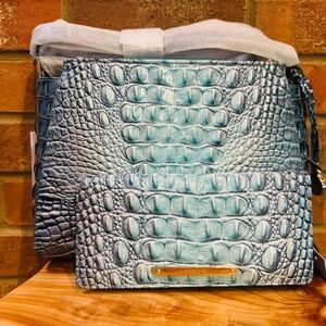 Brahmin Hillary in Spearmint Ombré with matching wallet.           NWT